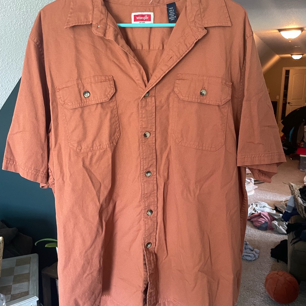 Wrangler Terracotta Button-Up Shirt